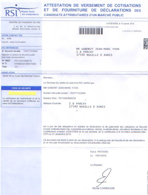 Attestation RSI 2015.